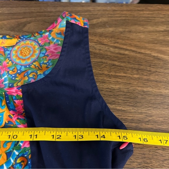 Just B Orange Blue Paisley Sleeveless Mini Flowy Party Dress S - Picture 7 of 11